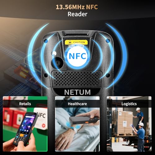 NETUM Android 11 Handheld Barcode Scanner Q500, 4+64GB Mobile Computer, Honeywell HS7 1D 2D Bar Code Scan Engine, 4"Touchscreen with 23 Keys, IP67 Wi-Fi 4G BT NFC PDA for Inventory Warehouse, Retails
