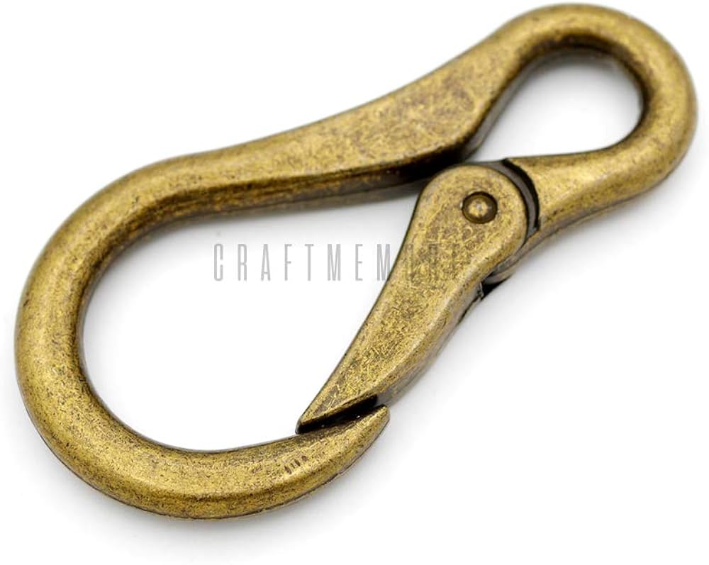 CRAFTMEMORE 2pcs Carabiner Spring Snap Hook Paracord Camping Keychain Accessories Push Gate Spring Clips HR8: Clothing
