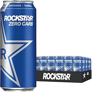 Amazon.com : Rockstar Zero Carbs Energy Drink, 0 sugar 0 calories and 0 ...