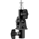 WELLMAKING U-Shape Camera Flash 180°Swivel Mount Bracket with Standard 1/4 to 3/8 inch Metal Male Screw Spigot Stud Compatibl