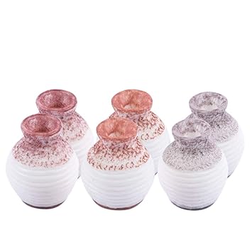 Docooler Miniature Model Vases Set 6pcs Flower Container Models Dollhouse Vase Model Accessories Decoration