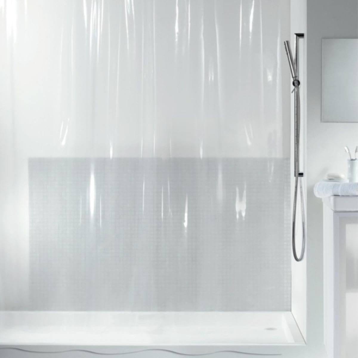 Spirella Plastic Transparent Shower Curtain, 180 x 200 cm