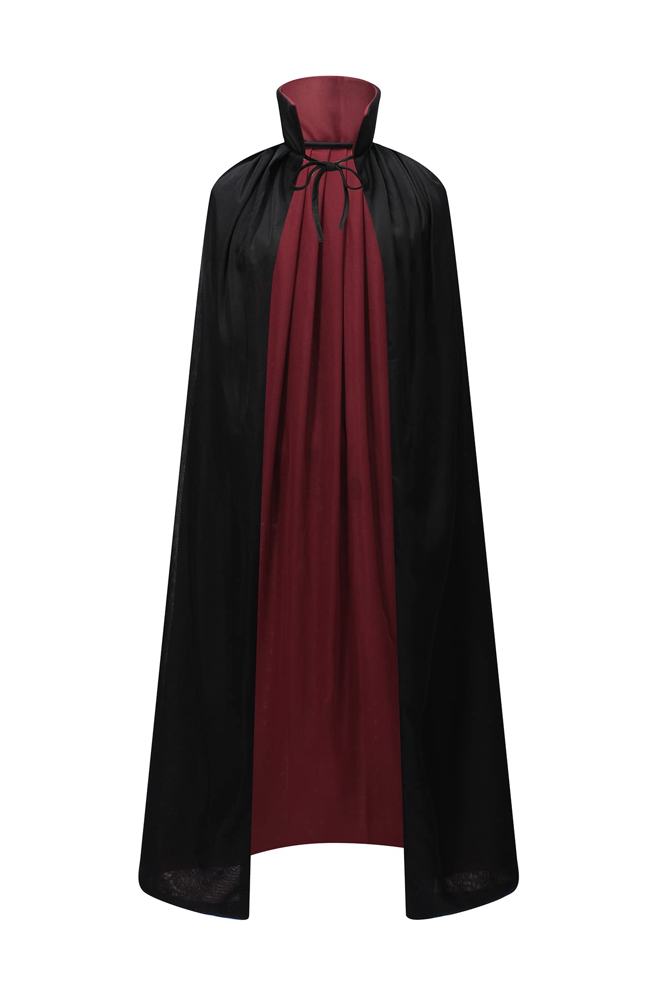 Regenboog 55inch(140cm) Women Mardi Gras Cape,Black and Burgundy Cloak,Stand Collar Reversible Cape Kids,Halloween Christmas Costume,Masquerade,Wizard,Witch,Vampires — image 1