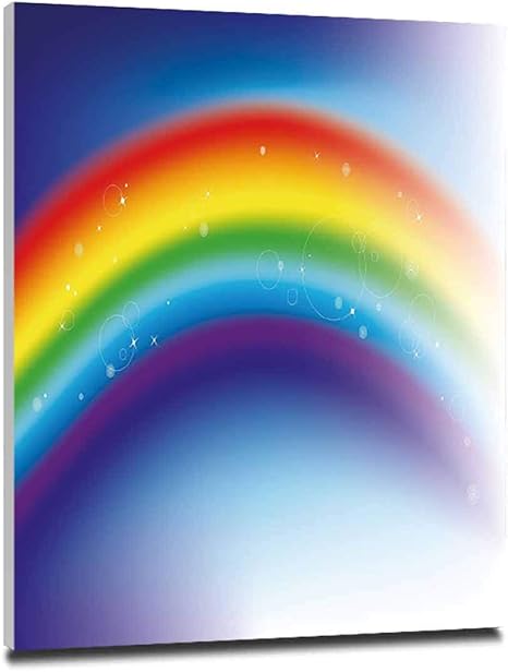 Amazon 虹 壁絵 絵画 モダン 30x40cm リビング ダイニング 寝室 お風呂 オフィス バー お祝いやプレゼントにも 幸せな滑らかな色の移行夜の青の多色を感じて青の抽象的な背景に虹 アートフレーム ポスター オンライン通販