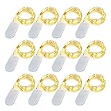 Starry String Lights, FRIEET 12 Pack Fairy Lights Battery Operated, 7.2ft 20LED Christmas Lights Silver Coated Copper Wire Lights Firefly Lights Moon Lights for Party Christmas Decorations(Warm White)