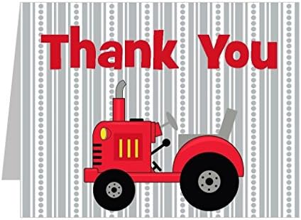Farm Tractor Thank You Notes for Kids (12 Notes and Envelopes Included) Top-folding, 5.5" x 4.25"
