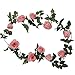 Houda Vintage Artificial Fake Silk Flowers Rose Garland Plant Vine Home Garden Wall Wedding Decor 2 PCS (Pink)