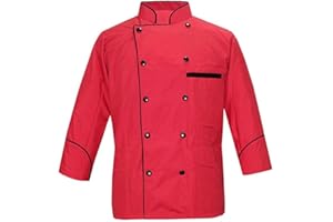 WARRIORPOINT Men's Multi Color Chef Jacket/Light Weight Chef Coat With Contrast Black Piping(Size,S-5XL)