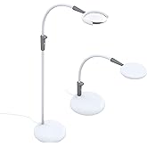 Daylight Company - Magnificent Pro - Magnifying lamp, Bright 6,000K Daylight LEDs, CRI 95+, 3 in 1 Lamp, 1.75X semi-Rimless Lens, Lumens: 600, White