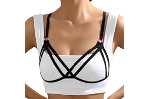 Sekexi Women Sexy Elastic Harness Lingerie Hollow Out Cupless Cage Bra