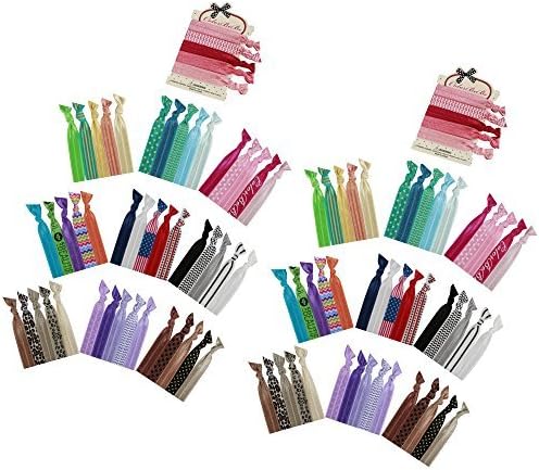ColorBeBe – No-Crease, Soft and Stretchy Hair Ties – 100pcs (Assorted Print) - HT-100A