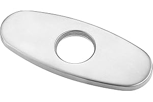 SUPWORK Hole Cover Deck Stainless Steel Deck Plate for 1 or 3 Hole Bathroom Laundry Sink Faucet Brushed Nickel Sink Hole Cover Escutcheon Bathroom Vanity Faucet Cover Outside 6 inch Basin Plate Mixer Tap