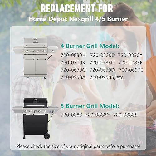 Unidanho 17 Inches Cooking Grates for Nexgrill 720-0830H Replacement Parts 720-0783E 720-0783C 720-0888 4 Burner Gas Grill Grate Stainless Steel Cooking Grids