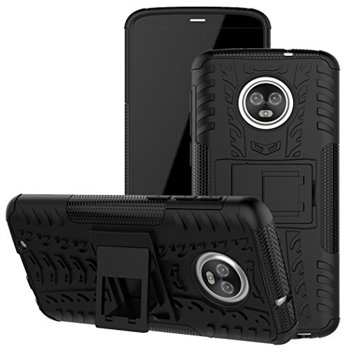 Moto G6 Case, Moto G (6th Generation) Case, Viodolge [Shockproof] Rugged Dual Layer Protective Phone Case Cover with Kickstand for Motorola Moto G6 5.7 Inch (black)