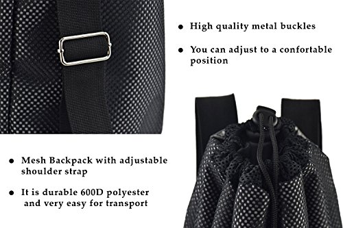 Mesh Drawstring Bag Mesh Backpack With Adjustable Shoulder Strap - Sport Equipment Bag Perfect Portable For Basketball, Football, Volleyball, Gym, Swimming, Travel, Indoor And Outdoor Sports - Outlers