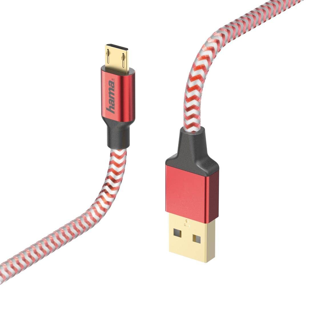 Hama 00178288 Red 1.5 m USB A Male Micro USB B Male USB Cable – USB Cable (1.5 m, USB A, USB B, male/male Cable, 2.0, Red)