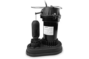 Limodot 1/2 HP Submersible Sump Pump with Vertical Float Switch, Portable Utility Pump With 10ft Power Cord, Sub Water Pump for Draining Flooded Basement, Hot Tub, Pool, Pond, Sump Pits