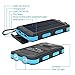 Ayyie Solar Charger,10000mAh Solar Power Bank Portable External Backup Battery Pack Dual USB Solar Phone Charger with 2LED Light Carabiner and Compass for Your Smartphones (Blue)