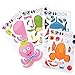 Multiple Sea Creature Party Favors for 24 - Under The Sea Stampers (24), Make-a-Fish Stickers (24), Plush Mini Ocean Animals (24) and a Birthday Sticker (Total 73 Pieces)