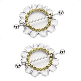 Power Wing Cute Nipple Rings Piercing Women Daisy-Nipplerings Flower Hoop Sexy -Surgical Steel 16G