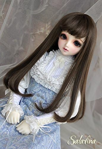 NEW 1/4 BJD wig dark brown long hair fringe doll DIY High-Temperature Wire for BJD SD dollfie