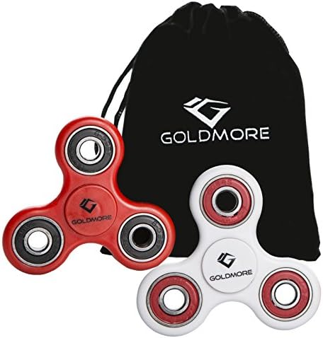 2 Pack Fidget Spinner,EDC Toy by Goldmore,Hand Tri-Spinner Fidget,High Speed Ceramic Bearing 1-3 Min Spins,Anti-Anxiety and Stress Relief Perfect for ADD, ADHD, Killing time,Autism and Boredom
