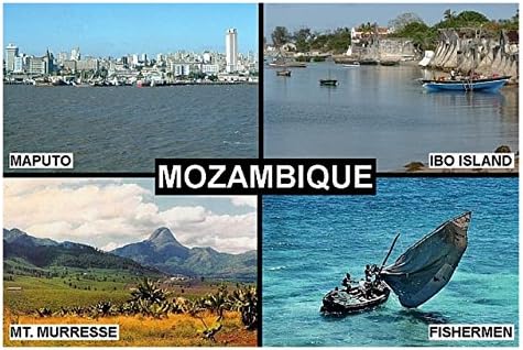 SOUVENIR FRIDGE MAGNET - MOZAMBIQUE 9cm x 6cm Jumbo