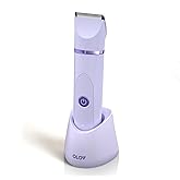 OLOV Electric Body Hair Trimmer - Groin Trimmer for Men - Bikini Trimmer Women - Wet/Dry Shaver Groomer, Replaceable Ceramic Blade Heads, USB Recharge Dock, Waterproof Hygiene Razor,Purple
