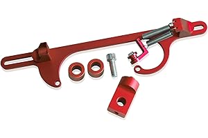 YIUIY 4150 4160 Series Throttle Body Cable Bracket Billet Aluminum Anodized Throttle Cable Bracket Adjustable (Red)