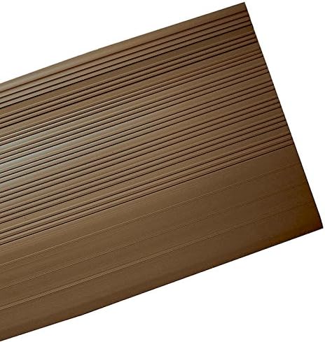 MASTER STOP 5136006 STAIR TREAD SQ NOSE 36 IN BROWN. Brown, General, molded vinyl ribbed design stair tread.