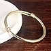 Stainless Steel 18K Gold Tone Traditional Smooth Bracelet Bangle Cuff for Baby Adjustable 4.68-5.85