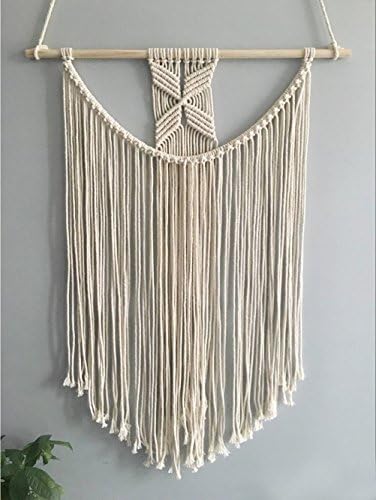 Youngeast Boho Handmade Macrame Wall Hanging Bedroom Tapestry,15.7 x 27.5 Inches, Beige