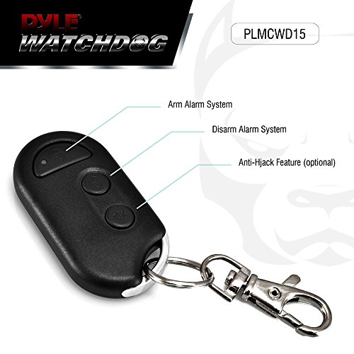Pyle Watch Dog Motorcycle Bike Vehicle Alarm Anti Theft Security System Lock with Easy Arming / Disarming, 2 ECU Control Transmitters, Anti-Hijack Engine Immobilization, High Power Speaker - PLMCWD15