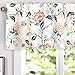DriftAway Ada Botanical Print Lined Flower Leaf Thermal Insulated Window Valance Rod Pocket 52 Inch by 18 Inch Plus 2 Inch Header Ivory Blue Blush Gray 1 Pack