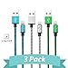 StyleTech Inc. Aluminum Nylon Braided Series 1 Feet 8 Pin Lightning Syncing/Charging Data Cable for iPhone 7/6s/6/5/5s/SE/Plus iPad Mini/Air/Pro (3.) Blue - White - Green)