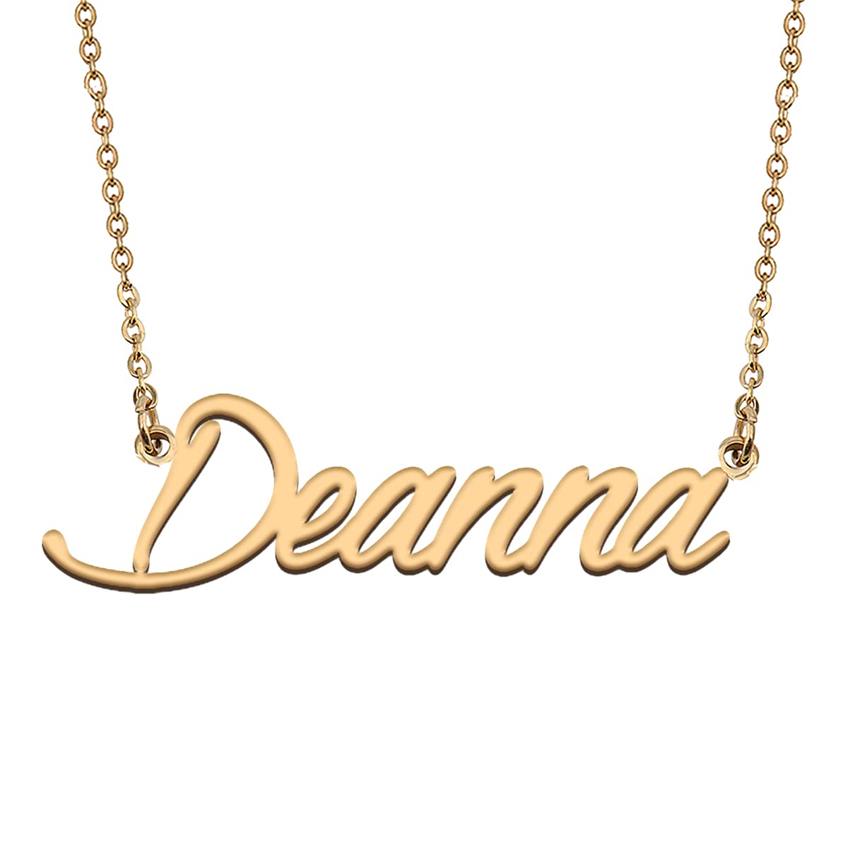 HUAN XUN Letter Script Deanna Name Stainless Steel