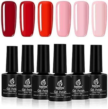 Beetles Lot De 6 Vernis à Ongles Gel Uv Led Rose Pâle Et