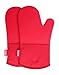 Honla Silicone Oven Mitts,Heat Resistant to 500 F,1 Pair of Non Slip Kitchen Oven Gloves for Cooking,Baking,Grilling,Barbecue Potholders,Red