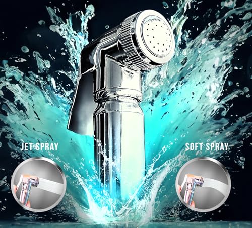 Aishini Handheld Toilet Bidet Sprayer - Shattaf Set, Jet Spray with Easy Installation, Muslim Shower for Feminine wash, Baby Cloth Diaper, Personal Hygiene, 120cm Stainless Steel Hose Pipe, Chrome