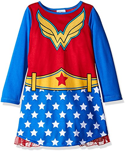 DC Comics Girls' Wonder Woman Long Sleeve Pajama with Cape
