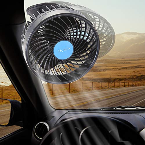 HueLiv Car Fan 12V, 6" Electric Car Cooling Fan with 360 Degree