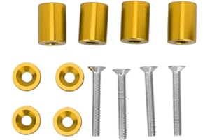 Aramox Spacer Riser, Car Aluminum Alloy Engine Hood Ventilation Spacer Riser Fit for 6mm Motor(Gold)