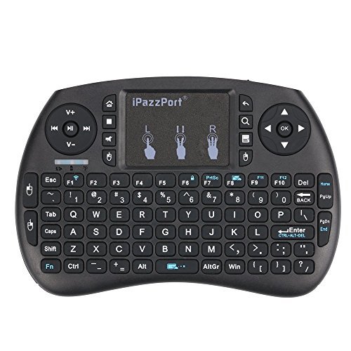iPazzPort Mini Wireless Keyboard with Touchpad for PC/Android TV Box/PS3 and HTPC, 2.4 Ghz, Black