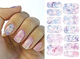 Full Wrap Nail Art Water Transfer Decal Sticker Light Pink Flowers Nail Sticker Tattoo - FashionDancing