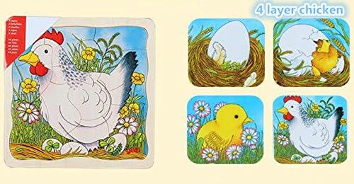 Vytung Goki Layers Jigsaw Puzzles for Girls Boys Toddlers Teens Adults Kids Babies Wood Jigsaw Puzzle Pieces (chicken,44 pieces)