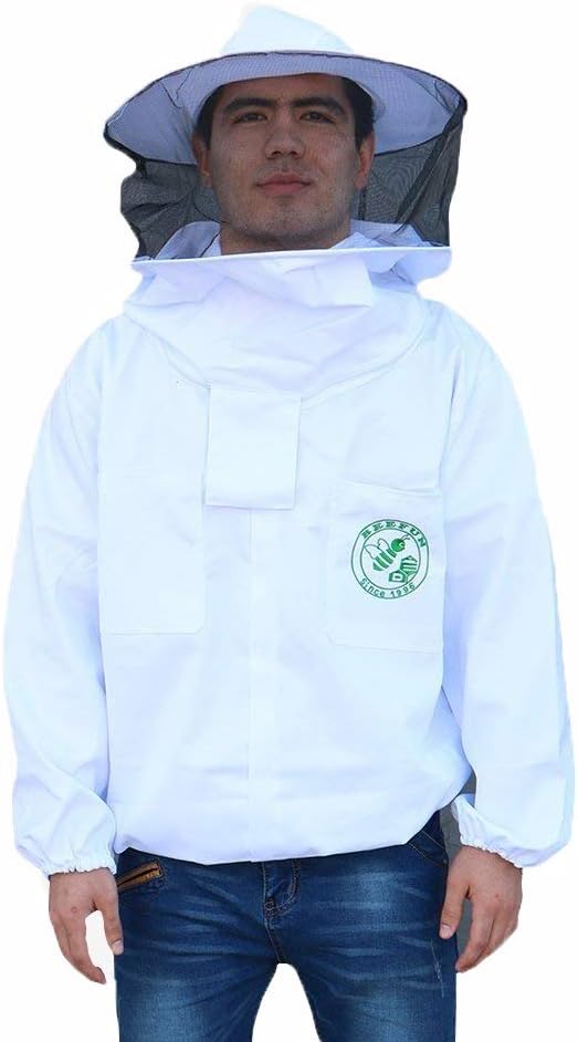 Beekeping Protective Jacket - Beefun Bee New Professional Clothing with Veil Hood for Beekeepers(XXXL)