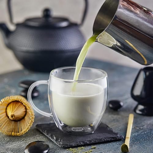 kit 6 xicara de café de vidro transparente conjunto de canecas de cha de vidro isolado de parede dupla com alça 250 ml para café expresso latte