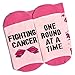 Beat Cancer Socks - Funny Novelty Gift for Cancer Survivor or Chemo Patient - For Women and Men (Pink Boxing Gloves)