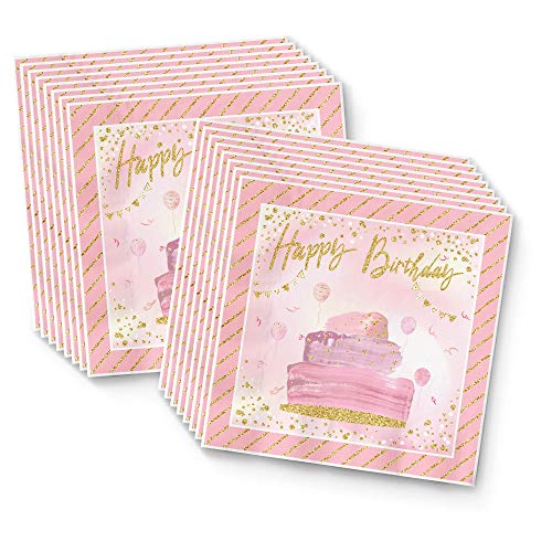 40th-Pink-and-Gold-Birthday-Party-Supplies-Set-Plates-Napkins-Cups-Tableware-Kit-for-16
