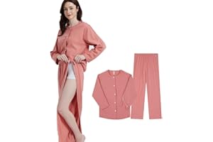 DEEYOTA Zipper Patient Gowns,Post-Op Nursing Gowns,Cotton Hospital Gowns,Easy to Put on and take Off